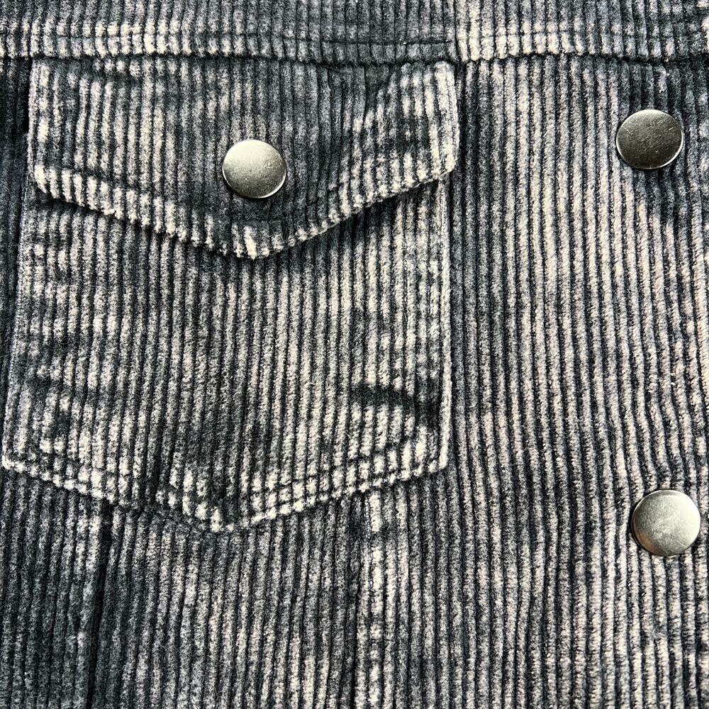 Simply Southern Gray Acid Wash Corduroy Jacket Sherpa Collar Distressed Size L - Picture 11 of 13